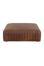 Italian Textured Leather Ottoman by Splendido Lewin