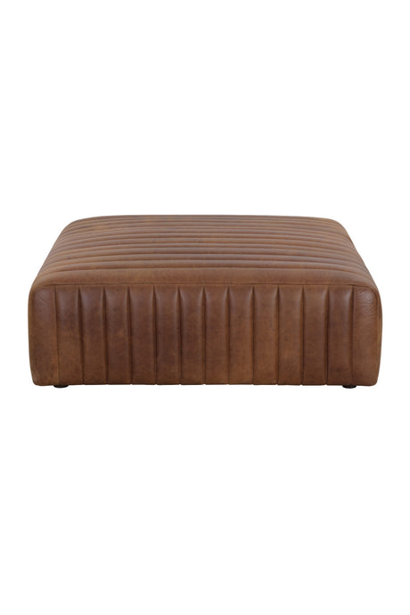 Italian Textured Leather Ottoman | Splendido Lewin | Oroa.com