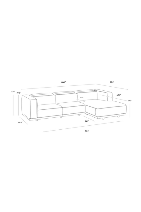 Modern European furniture - Brown Leather Chaise Sofa - www.oroa.com