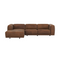Brown Leather Chaise Sofa by Splendido Beau, alternate view 3