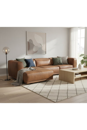 Brown Leather Chaise Sofa | Splendido Beau | Oroa.com