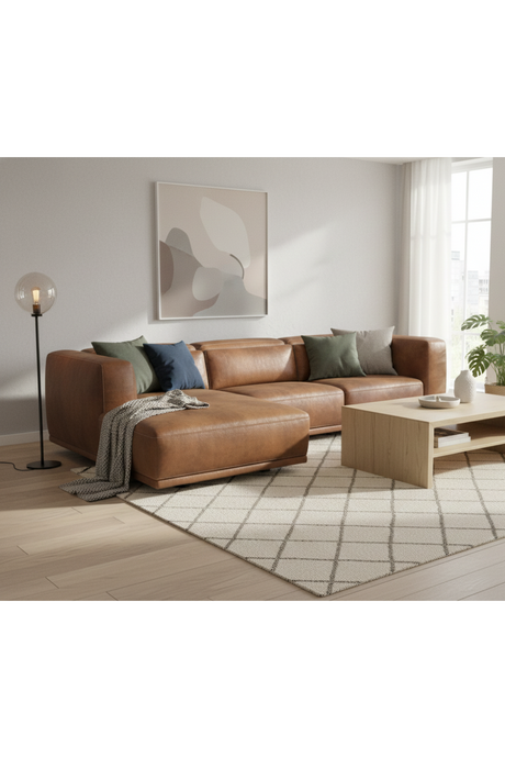 Brown Leather Chaise Sofa | Splendido Beau