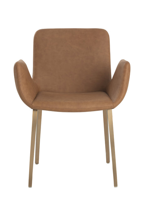 Leather Look Scooped Dining Armchair | Splendido Lucano | Oroa.com