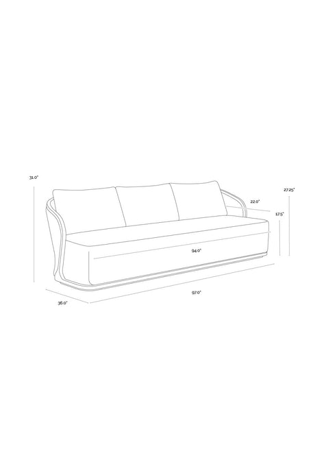 Modern European furniture - Cream Boucle Indoor/Outdoor Sofa - www.oroa.com