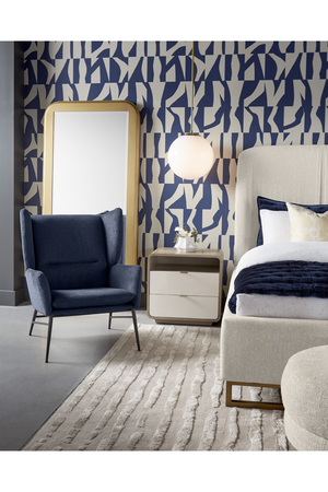 Blue Wingback Lounge Chair | Splendido Kasen | Oroa.com