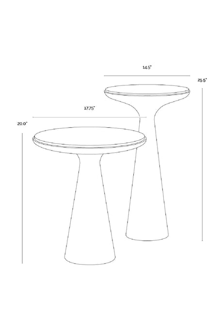 Modern European furniture - Bronze Base Nesting End Tables (2) - www.oroa.com