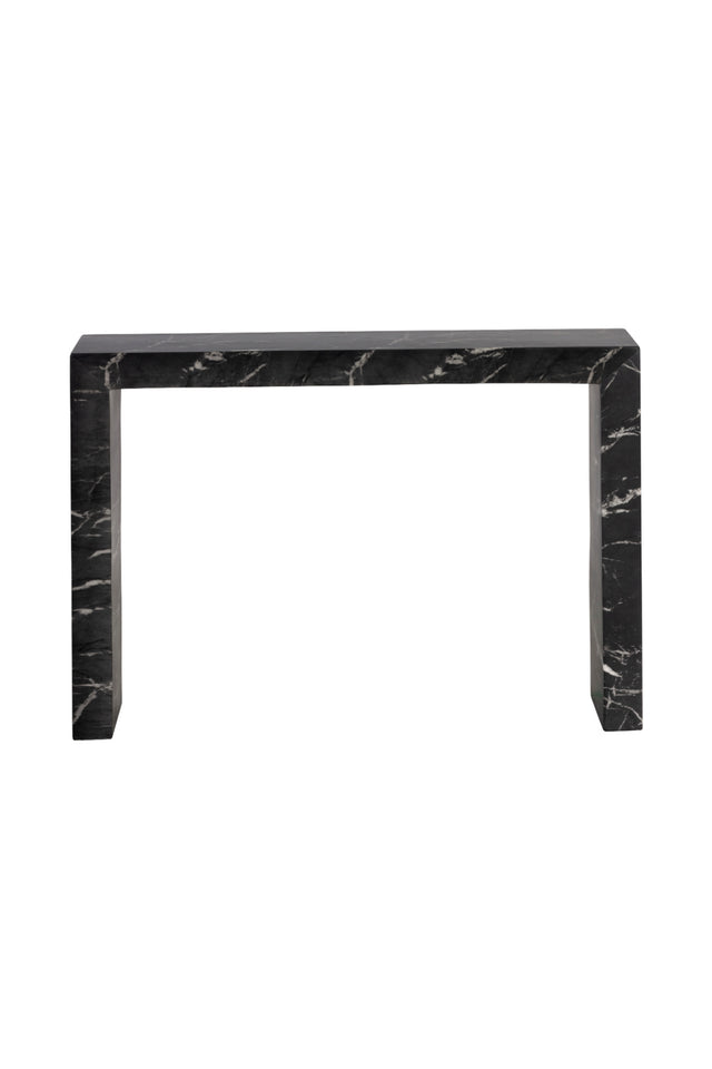 Modern European furniture - Black Marble-Look Indoor/Outdoor Console Table - www.oroa.com
