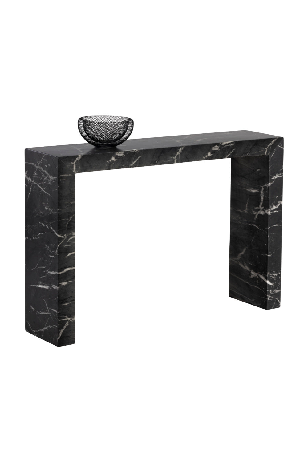 Modern European furniture - Black Marble-Look Indoor/Outdoor Console Table - www.oroa.com