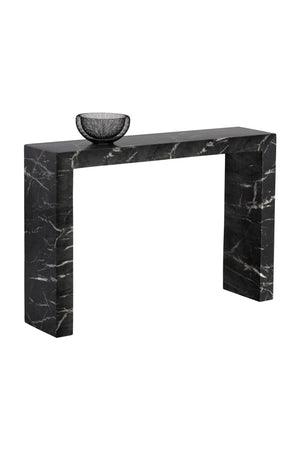 Modern European furniture - Black Marble-Look Indoor/Outdoor Console Table - www.oroa.com