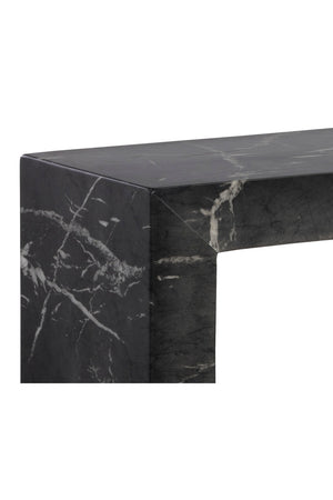 Modern European furniture - Black Marble-Look Indoor/Outdoor Console Table - www.oroa.com