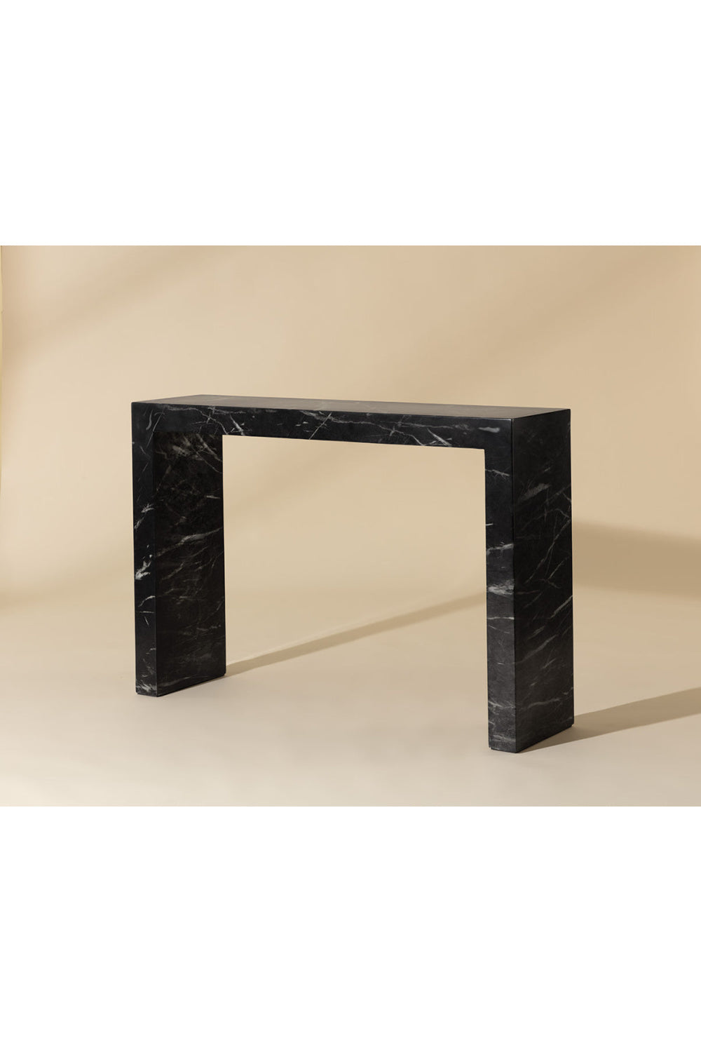 Modern European furniture - Black Marble-Look Indoor/Outdoor Console Table - www.oroa.com
