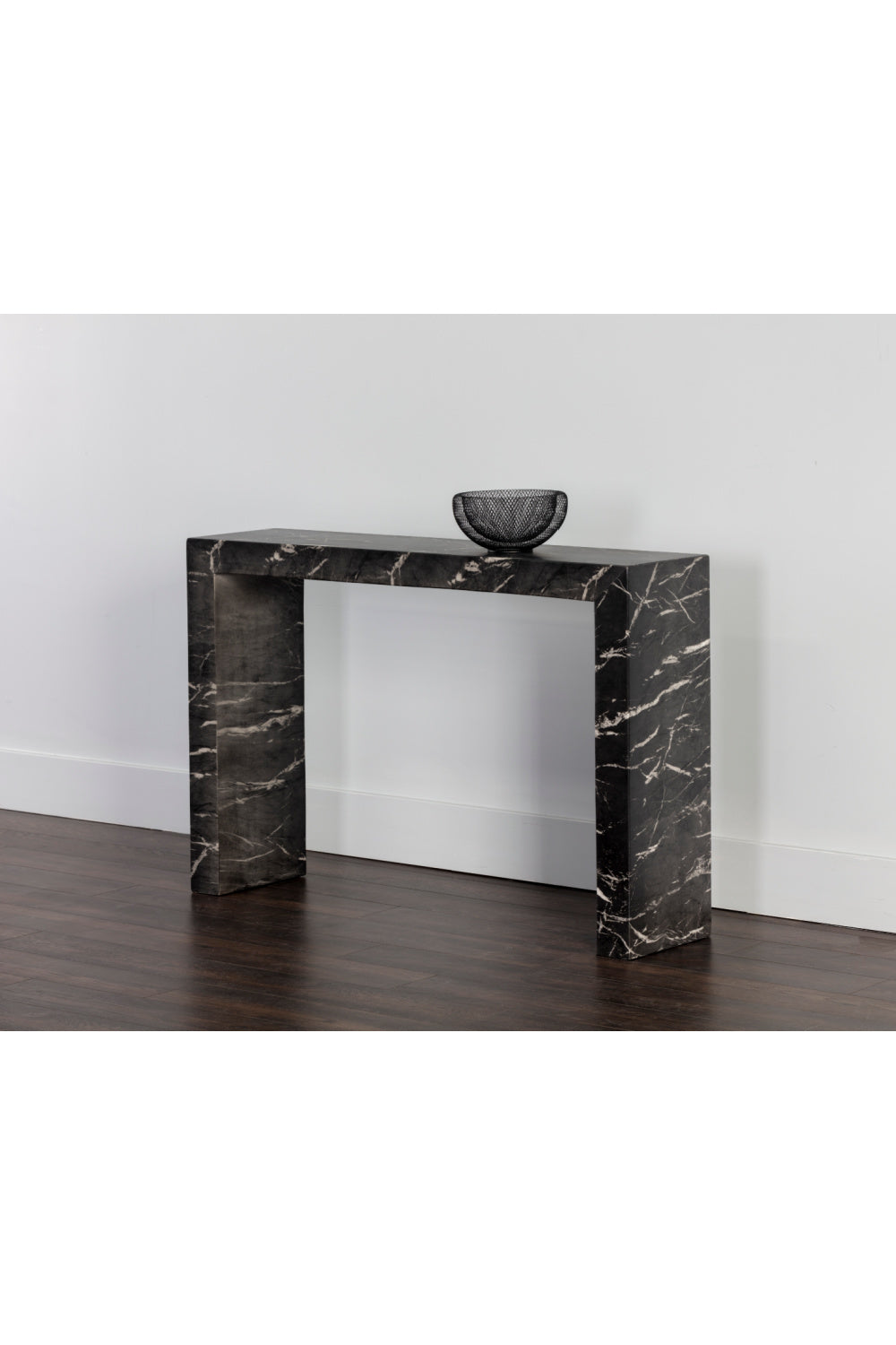 Modern European furniture - Black Marble-Look Indoor/Outdoor Console Table - www.oroa.com
