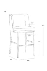 Modern European furniture - Black Bonded Leather Bar Stool - www.oroa.com