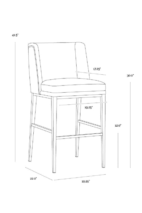 Modern European furniture - Black Bonded Leather Bar Stool - www.oroa.com