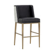 Black Bonded Leather Bar Stool by Splendido Joplin Barstool