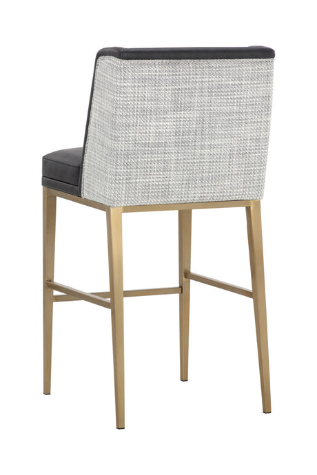 Modern European furniture - Black Bonded Leather Bar Stool - www.oroa.com