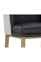 Modern European furniture - Black Bonded Leather Bar Stool - www.oroa.com