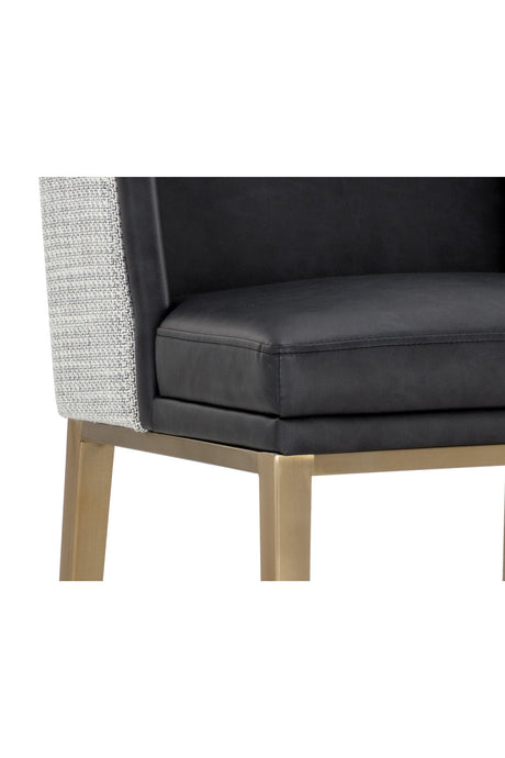 Modern European furniture - Black Bonded Leather Bar Stool - www.oroa.com
