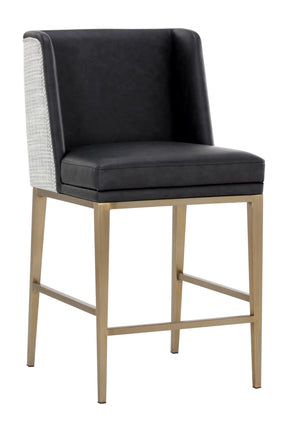 Black Leather Counter Stool by Splendido Joplin