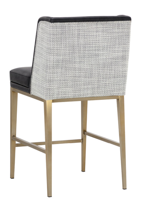 Modern European furniture - Black Leather Counter Stool - www.oroa.com
