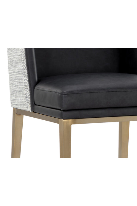Modern European furniture - Black Leather Counter Stool - www.oroa.com