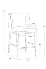 Modern European furniture - Black Leather Counter Stool - www.oroa.com