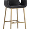 Modern European furniture - Leather-Look Channeled Arm Bar Stool - www.oroa.com