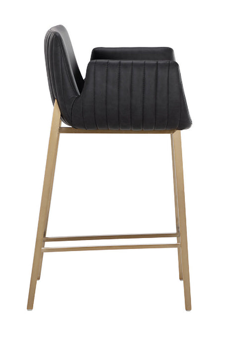 Modern European furniture - Leather-Look Channeled Arm Counter Stool - www.oroa.com
