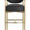 Modern European furniture - Gold Framed Leather-Look Bar Stool - www.oroa.com