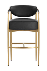 Modern European furniture - Gold Framed Leather-Look Bar Stool - www.oroa.com
