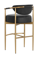 Modern European furniture - Gold Framed Leather-Look Bar Stool - www.oroa.com