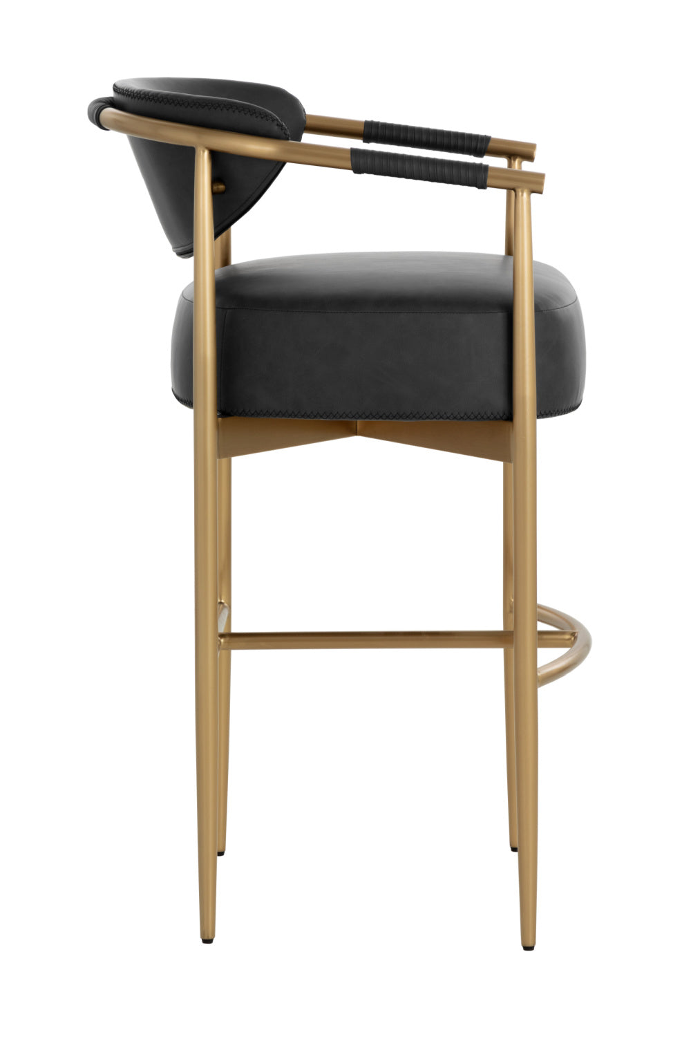 Gold Framed Leather-Look Bar Stool | Splendido Heloise | Oroa.com