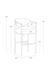 Modern European furniture - Gold Framed Leather-Look Bar Stool - www.oroa.com