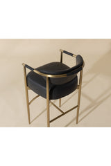 Modern European furniture - Gold Framed Leather-Look Bar Stool - www.oroa.com