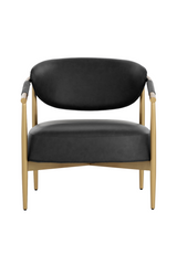 Modern European furniture - Gold-Framed Leather Lounge Chair - www.oroa.com