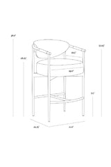 Modern European furniture - Curved Back Counter Stool - www.oroa.com
