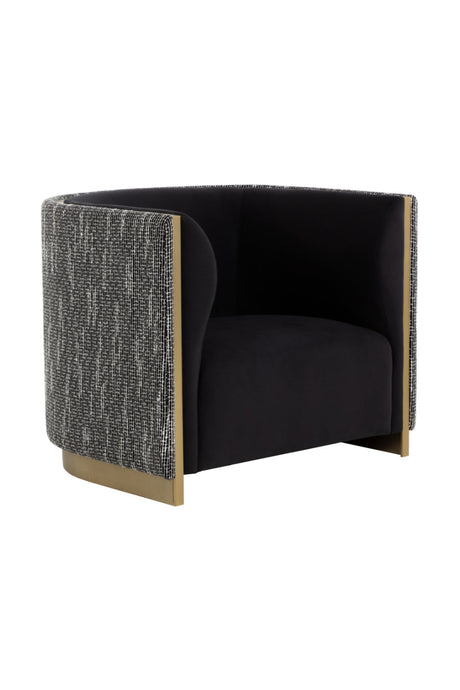 Modern European furniture - Gold Inlay Curved Lounge Chair - www.oroa.com