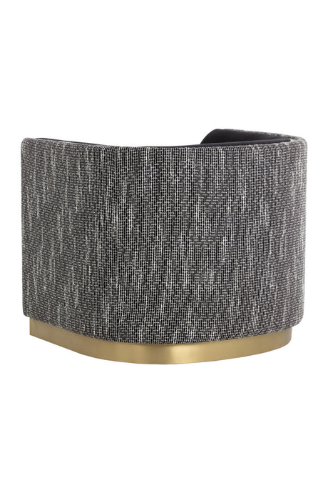 Modern European furniture - Gold Inlay Curved Lounge Chair - www.oroa.com