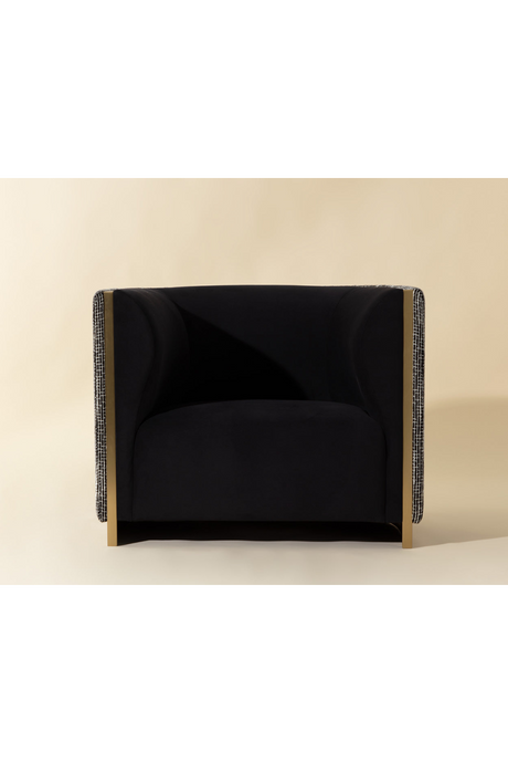 Modern European furniture - Gold Inlay Curved Lounge Chair - www.oroa.com