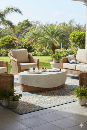 Gray Concrete Indoor/Outdoor Coffee Table | Splendido Leda | Oroa.com