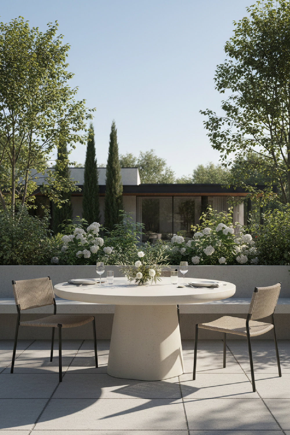 Modern European furniture - Sculptural Indoor/Outdoor Concrete Dining Table - www.oroa.com