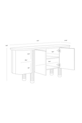 Modern European furniture - Black Oak 4-Door Sideboard - www.oroa.com