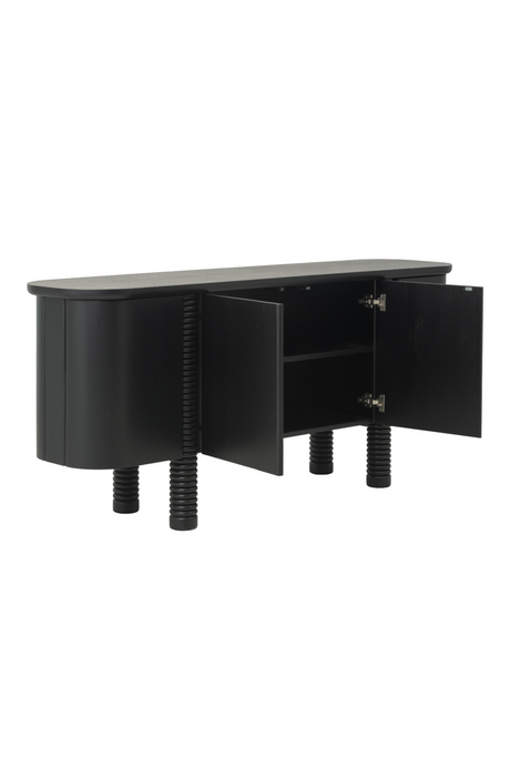 Modern European furniture - Black Oak 4-Door Sideboard - www.oroa.com