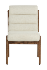 Modern European furniture - Channeled White Fabric Dining Chair - www.oroa.com