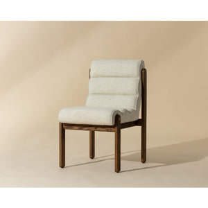   Modern European furniture - Channeled White Fabric Dining Chair - www.oroa.com | Oroa.com