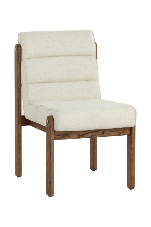 Modern European furniture - Channeled White Fabric Dining Chair - www.oroa.com