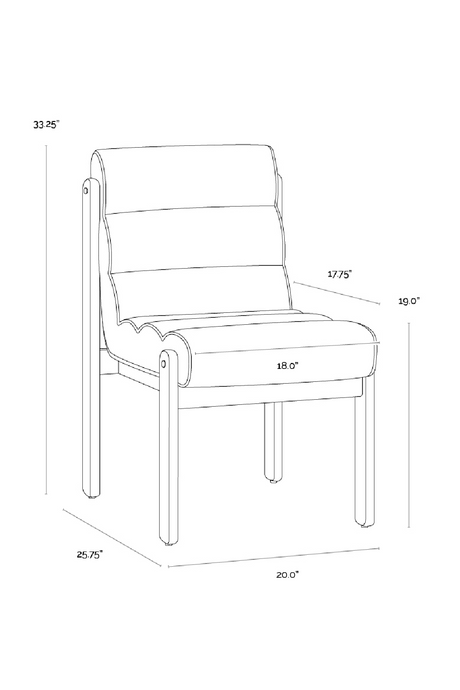 Modern European furniture - Channeled White Fabric Dining Chair - www.oroa.com