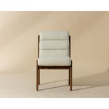 Modern European furniture - Channeled White Fabric Dining Chair - www.oroa.com