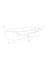 Modern European furniture - Modern Minimalist Fabric Sofa - www.oroa.com