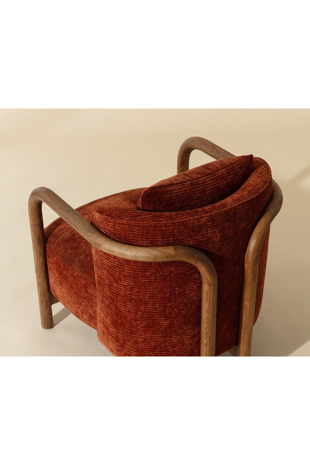 Modern European furniture - Curved Wood Frame Lounge Chair - www.oroa.com